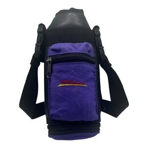 Vintage 90's Extreme Insulated Beer Bottle Holder Purple Zip Pocket‎ Strap- 1863